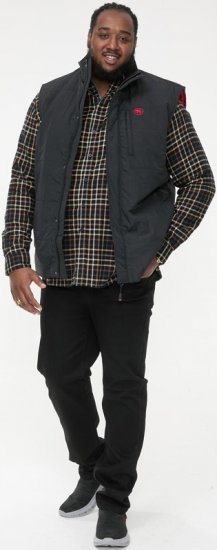 D555 FELIPE Zip Through Padded Gilet With Contrast Colour Lining And Rubber Badge Black - Jakas & Lietus apģērbs - Jakas - 2XL-12XL