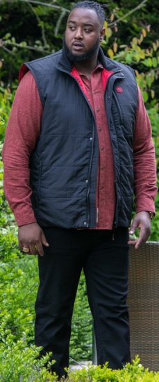 D555 FELIPE Zip Through Padded Gilet With Contrast Colour Lining And Rubber Badge Black - Jakas & Lietus apģērbs - Jakas - 2XL-12XL
