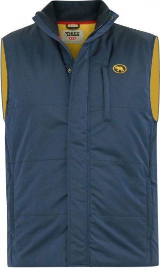 D555 FELIPE Zip Through Padded Gilet With Contrast Colour Lining And Rubber Badge Navy - Jakas & Lietus apģērbs - Jakas - 2XL-12XL