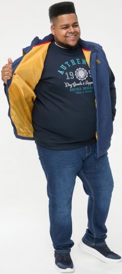 D555 FELIPE Zip Through Padded Gilet With Contrast Colour Lining And Rubber Badge Navy - Jakas & Lietus apģērbs - Jakas - 2XL-12XL