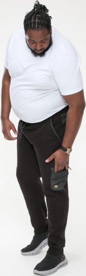 D555 COTGRAVE Couture Elasticated Waistband Jogger With Woven Fabric Trim Black - Sporta bikses un šorti - Sporta bikses un Sporta šorti - 2XL-12XL
