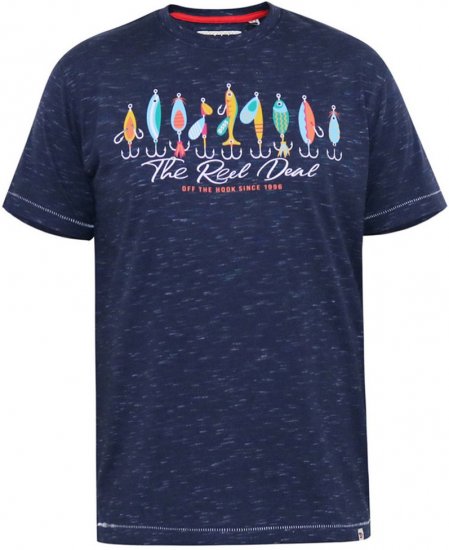 D555 Cropwell fishing tackle print t-krekls tumši zils - T-krekli - T-krekli - 2XL-14XL