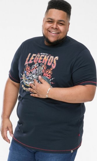 D555 JAGGER Legends Motor Bike Printed Crew Neck T-Shirt Navy - T-krekli - T-krekli - 2XL-14XL
