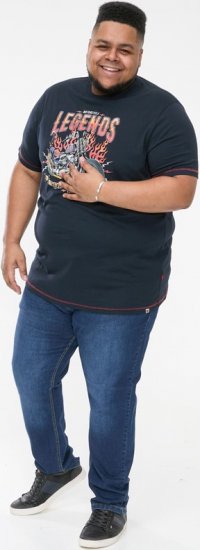 D555 JAGGER Legends Motor Bike Printed Crew Neck T-Shirt Navy - T-krekli - T-krekli - 2XL-14XL