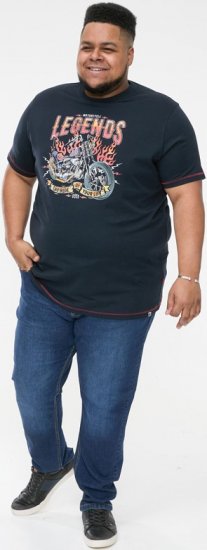D555 JAGGER Legends Motor Bike Printed Crew Neck T-Shirt Navy - T-krekli - T-krekli - 2XL-14XL