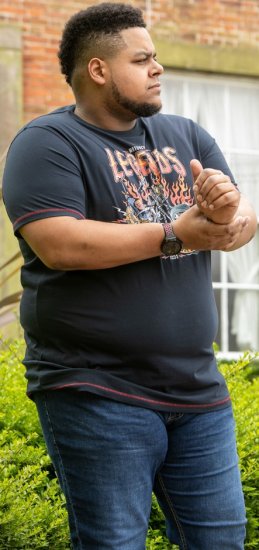 D555 JAGGER Legends Motor Bike Printed Crew Neck T-Shirt Navy - T-krekli - T-krekli - 2XL-14XL