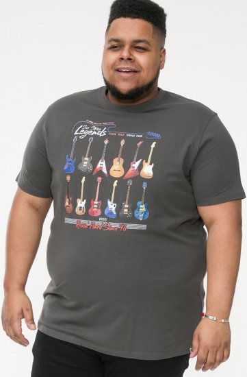 D555 JAIDEN Legends Guitar Printed Crew Neck T-Shirt Khaki - T-krekli - T-krekli - 2XL-14XL