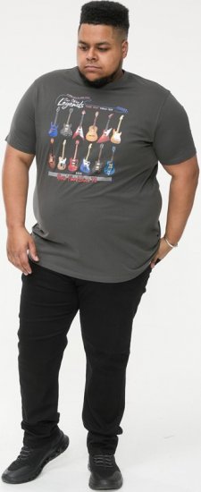 D555 JAIDEN Legends Guitar Printed Crew Neck T-Shirt Khaki - T-krekli - T-krekli - 2XL-14XL