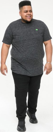 D555 ORSTON Reno Fabric Crew Neck T-Shirt With Chest Embroidery Black Reno - T-krekli - T-krekli - 2XL-14XL