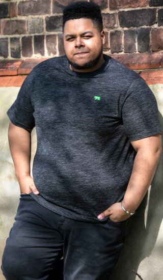 D555 ORSTON Reno Fabric Crew Neck T-Shirt With Chest Embroidery Black Reno - T-krekli - T-krekli - 2XL-14XL