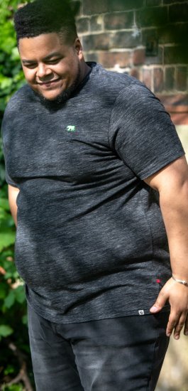 D555 ORSTON Reno Fabric Crew Neck T-Shirt With Chest Embroidery Black Reno - T-krekli - T-krekli - 2XL-14XL