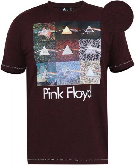 D555 DIVISION Official Pink Floyd Printed T-Shirt Burgundy - T-krekli - T-krekli - 2XL-14XL