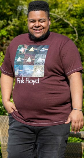 D555 DIVISION Official Pink Floyd Printed T-Shirt Burgundy - T-krekli - T-krekli - 2XL-14XL
