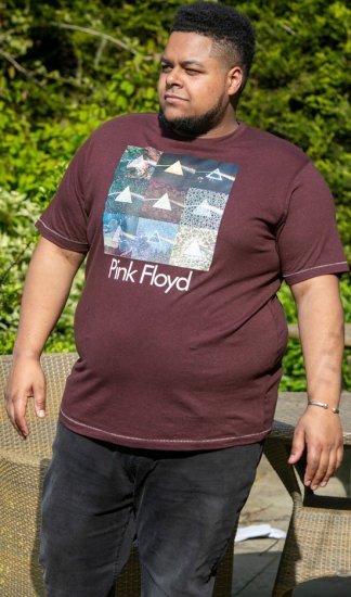 D555 DIVISION Official Pink Floyd Printed T-Shirt Burgundy - T-krekli - T-krekli - 2XL-14XL