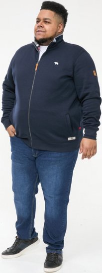 D555 NASHUA Zip Through Sweatshirt In Fleece Navy - Džemperi un džemperi ar kapuci - Džemperi - 2XL-14XL