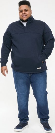 D555 SWANN Quarter Neck Sweatshirt With Quilted Top Panel Navy - Džemperi un džemperi ar kapuci - Džemperi - 2XL-14XL