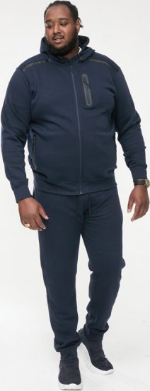 D555 GABRIEL Couture Zip Through Hoody With Reversible Zips Navy - Džemperi un džemperi ar kapuci - Džemperi - 2XL-14XL