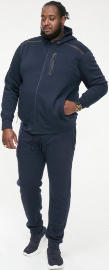 D555 GABRIEL Couture Zip Through Hoody With Reversible Zips Navy - Džemperi un džemperi ar kapuci - Džemperi - 2XL-14XL