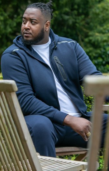 D555 GABRIEL Couture Zip Through Hoody With Reversible Zips Navy - Džemperi un džemperi ar kapuci - Džemperi - 2XL-14XL