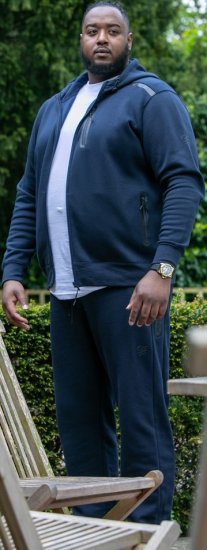 D555 GABRIEL Couture Zip Through Hoody With Reversible Zips Navy - Džemperi un džemperi ar kapuci - Džemperi - 2XL-14XL