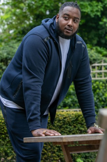 D555 GABRIEL Couture Zip Through Hoody With Reversible Zips Navy - Džemperi un džemperi ar kapuci - Džemperi - 2XL-14XL