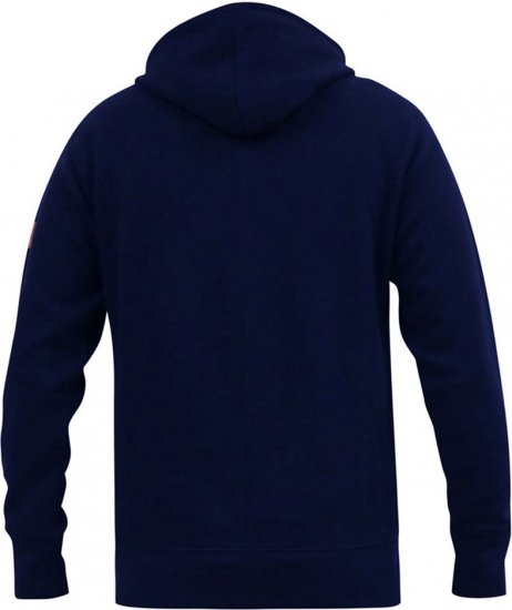 D555 IRVIN Full Zip Jacquard Hoody With Chest Embroidery Navy - Džemperi un džemperi ar kapuci - Džemperi - 2XL-14XL