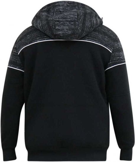 D555 HENNESSEY Zip Through Hoody With Sherpa Lining Black - Džemperi un džemperi ar kapuci - Džemperi - 2XL-14XL