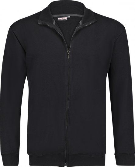 Adamo Athen Sweat Jacket with Full Zipper Black - Džemperi un džemperi ar kapuci - Džemperi - 2XL-14XL