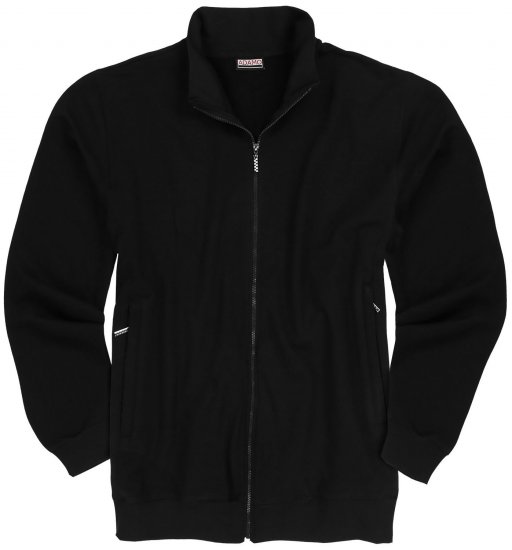Adamo Athen Sweat Jacket with Full Zipper Black - Džemperi un džemperi ar kapuci - Džemperi - 2XL-14XL