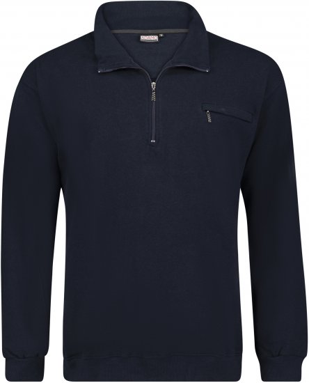 Adamo Athen Sweatshirt Half Zipper Navy - Džemperi un džemperi ar kapuci - Džemperi - 2XL-14XL