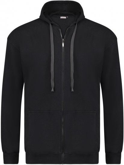 Adamo Athen Hoodie with Zipper Black - Džemperi un džemperi ar kapuci - Džemperi - 2XL-14XL