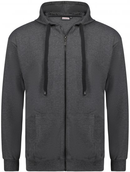Adamo Athen Hoodie with Zipper Charcoal - Džemperi un džemperi ar kapuci - Džemperi - 2XL-14XL