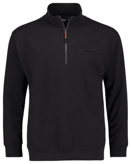 Adamo 159305 Sporta krekls ar stāvapkakli un rāvējslēdzēju Melns - Džemperi un džemperi ar kapuci - Džemperi - 2XL-14XL