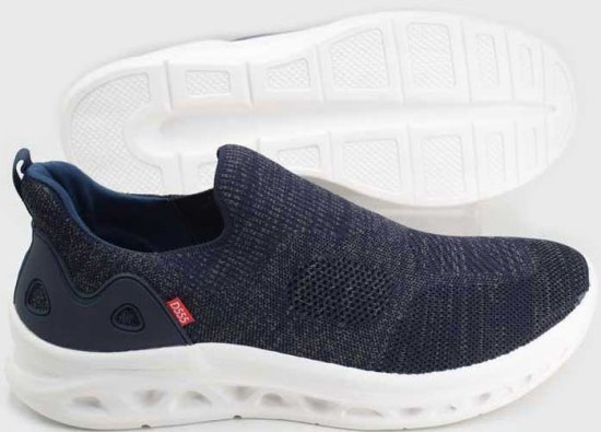 D555 Blyth 2 Kingsize Hands Free Shoes With Knitted Top Navy - Vīriešu apavi 40-52 - 