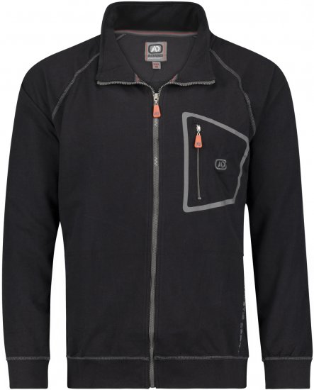 Adamo Manuel Sweatshirt with Zipper Black - Džemperi un džemperi ar kapuci - Džemperi - 2XL-14XL
