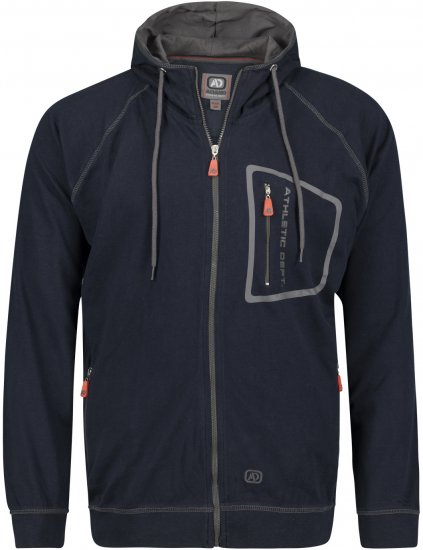 Adamo Michael Hoodie with Zipper Navy - Džemperi un džemperi ar kapuci - Džemperi - 2XL-14XL