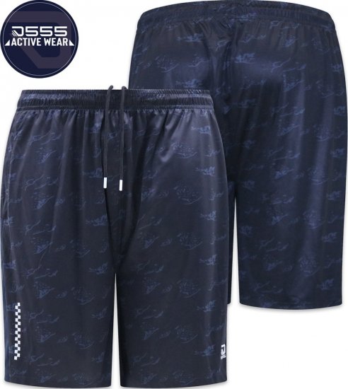 D555 Woking Dry Wear Fully Elasticated Polyester Shorts Navy - Sporta apģērbs & outdoor - Liela izmēra sporta apģērbi vīriešiem