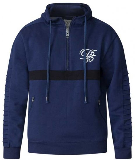 D555 Sergio Half Zip Hoodie Navy - Džemperi un džemperi ar kapuci - Džemperi - 2XL-14XL