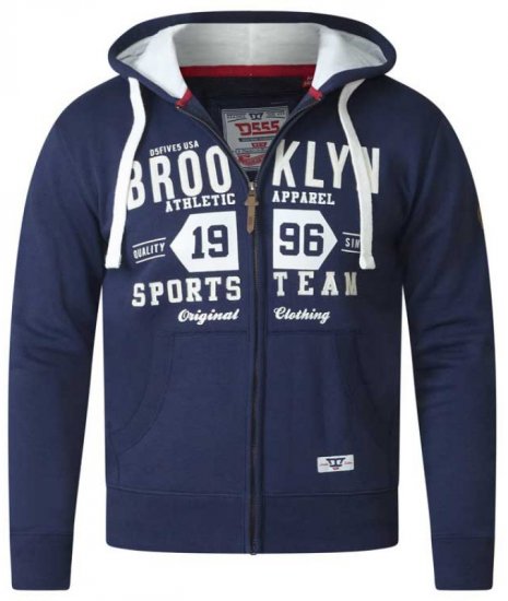 D555 Thurston Full Zip Hoodie Navy - Džemperi un džemperi ar kapuci - Džemperi - 2XL-14XL