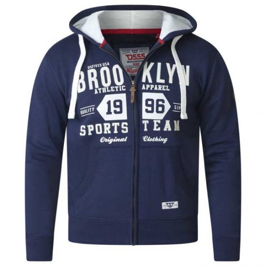 D555 Thurston Full Zip Hoodie Navy - Džemperi un džemperi ar kapuci - Džemperi - 2XL-14XL