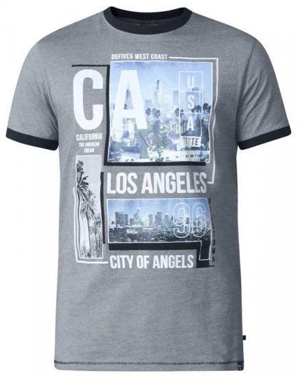 D555 Howie Fine Stripe T-shirt Grey - T-krekli - T-krekli - 2XL-14XL