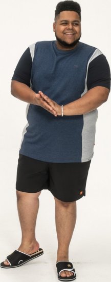 D555 Neath Cut And Sew Crew Neck T-Shirt Denim - T-krekli - T-krekli - 2XL-14XL