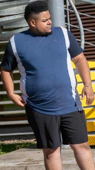 D555 Neath Cut And Sew Crew Neck T-Shirt Denim - T-krekli - T-krekli - 2XL-14XL