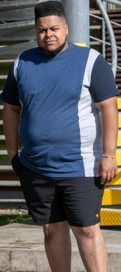 D555 Neath Cut And Sew Crew Neck T-Shirt Denim - T-krekli - T-krekli - 2XL-14XL