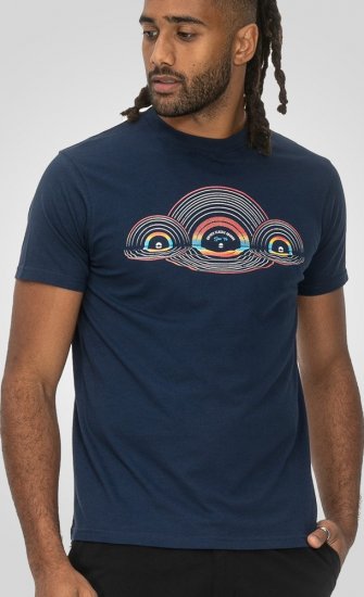 D555 Cheltenham Record With Reflection Printed T-shirt French Navy - T-krekli - T-krekli - 2XL-14XL
