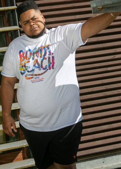 D555 SYDNEY Multi Coloured Bondi Beach Printed T-Shirt White - T-krekli - T-krekli - 2XL-14XL