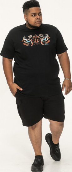 D555 Leamington Tiger Eyes Printed Crew Neck T-shirt Black - T-krekli - T-krekli - 2XL-14XL