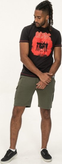 D555 Uxbridge Official ACDC Band Printed Crew Neck T-Shirt Washed Black - T-krekli - T-krekli - 2XL-14XL