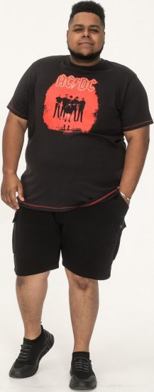 D555 Uxbridge Official AC/DC Band Printed Crew Neck T-Shirt Washed Black TALL SIZES - T-krekli - T-krekli - 2XL-14XL