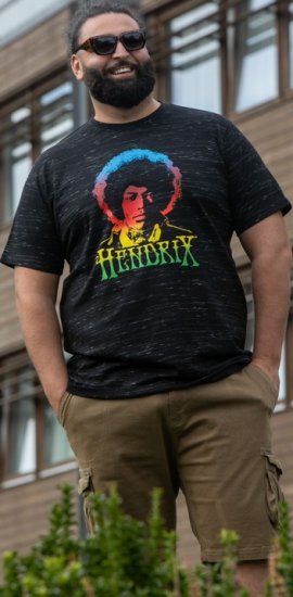 D555 Hendrix Official Jimi Hendrix Printed Crew Neck T-Shirt Black Reno - Grupas T-krekli - 